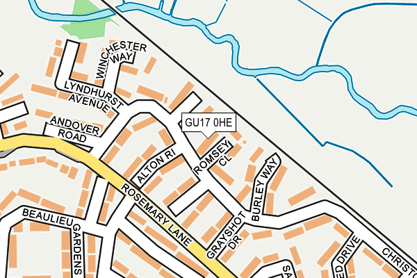 GU17 0HE map - OS OpenMap – Local (Ordnance Survey)