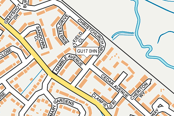 GU17 0HN map - OS OpenMap – Local (Ordnance Survey)