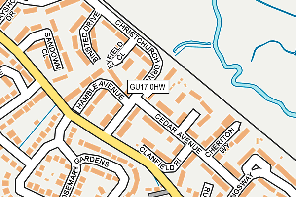 GU17 0HW map - OS OpenMap – Local (Ordnance Survey)