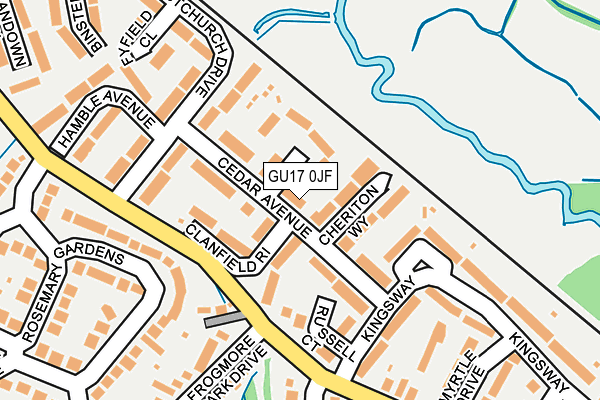 GU17 0JF map - OS OpenMap – Local (Ordnance Survey)