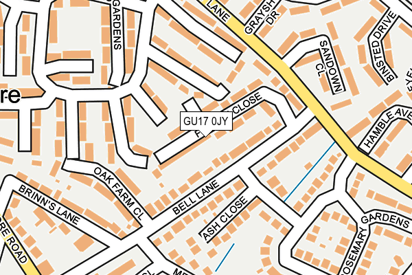 GU17 0JY map - OS OpenMap – Local (Ordnance Survey)