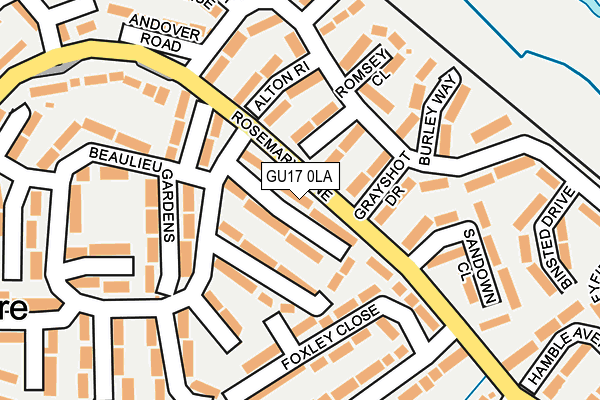 GU17 0LA map - OS OpenMap – Local (Ordnance Survey)