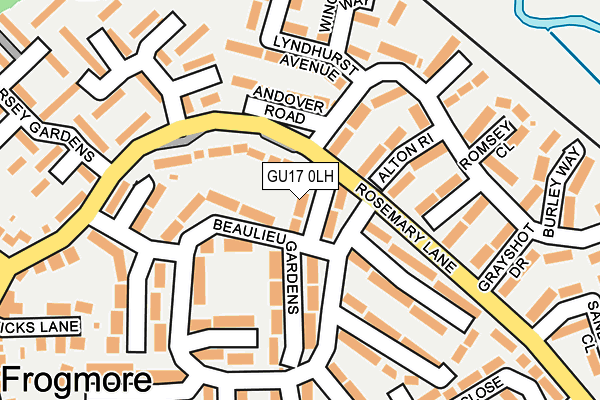 GU17 0LH map - OS OpenMap – Local (Ordnance Survey)