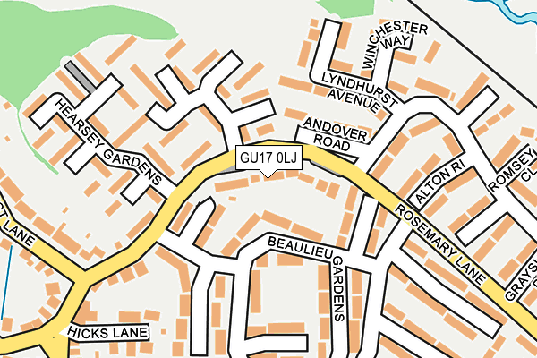 GU17 0LJ map - OS OpenMap – Local (Ordnance Survey)
