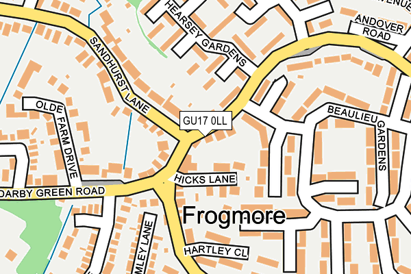 GU17 0LL map - OS OpenMap – Local (Ordnance Survey)