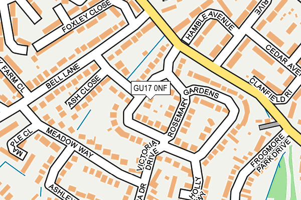 GU17 0NF map - OS OpenMap – Local (Ordnance Survey)