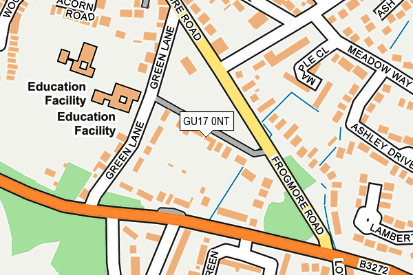 GU17 0NT map - OS OpenMap – Local (Ordnance Survey)