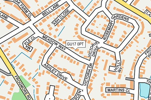 GU17 0PT map - OS OpenMap – Local (Ordnance Survey)