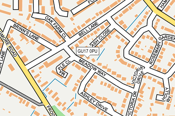 GU17 0PU map - OS OpenMap – Local (Ordnance Survey)