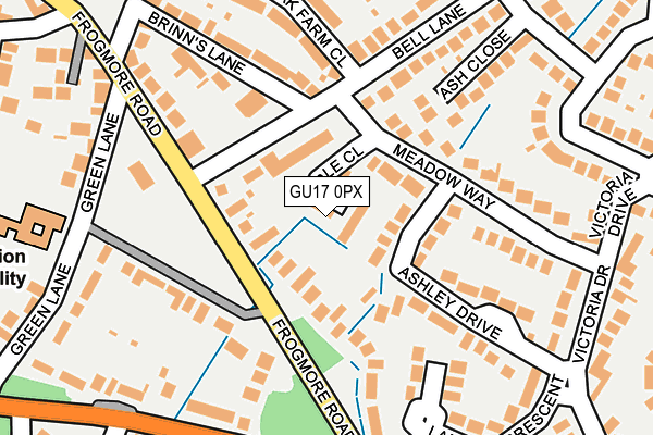 GU17 0PX map - OS OpenMap – Local (Ordnance Survey)