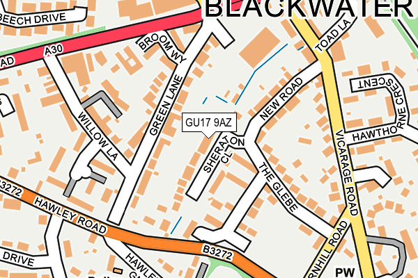 GU17 9AZ map - OS OpenMap – Local (Ordnance Survey)