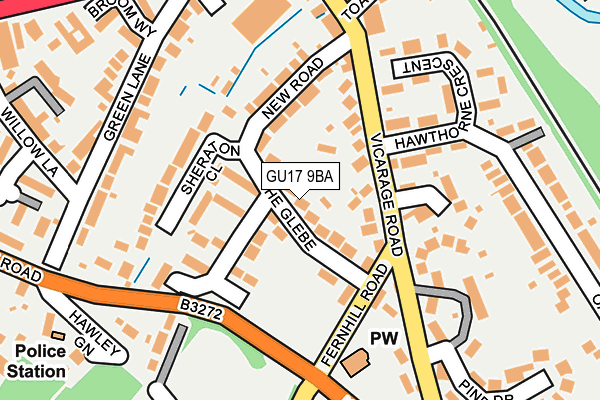 GU17 9BA map - OS OpenMap – Local (Ordnance Survey)