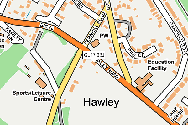 GU17 9BJ map - OS OpenMap – Local (Ordnance Survey)