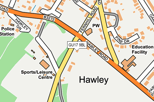 GU17 9BL map - OS OpenMap – Local (Ordnance Survey)