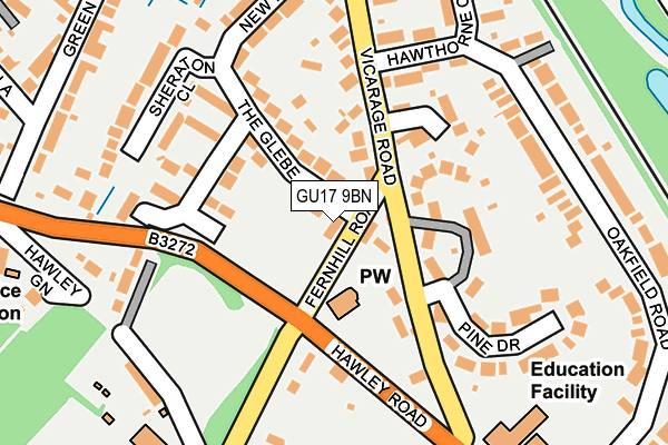 GU17 9BN map - OS OpenMap – Local (Ordnance Survey)