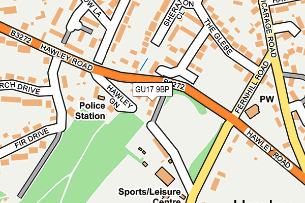 GU17 9BP map - OS OpenMap – Local (Ordnance Survey)