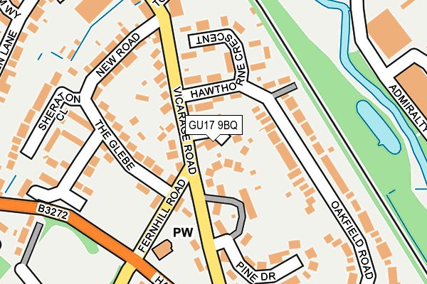 GU17 9BQ map - OS OpenMap – Local (Ordnance Survey)