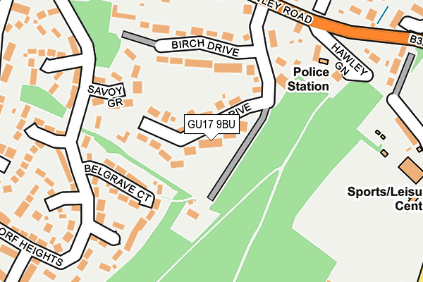 GU17 9BU map - OS OpenMap – Local (Ordnance Survey)
