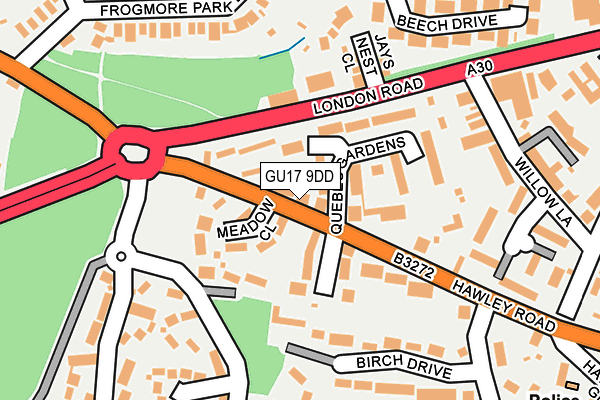 GU17 9DD map - OS OpenMap – Local (Ordnance Survey)