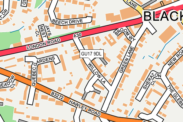 GU17 9DL map - OS OpenMap – Local (Ordnance Survey)