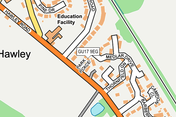 GU17 9EG map - OS OpenMap – Local (Ordnance Survey)