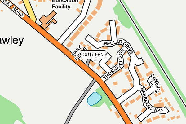 GU17 9EN map - OS OpenMap – Local (Ordnance Survey)