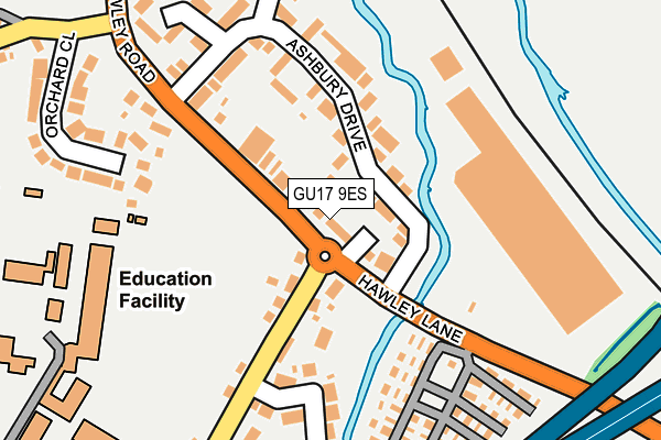 GU17 9ES map - OS OpenMap – Local (Ordnance Survey)