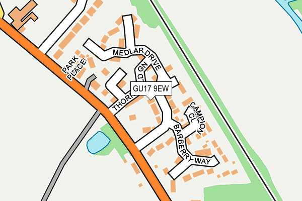 GU17 9EW map - OS OpenMap – Local (Ordnance Survey)