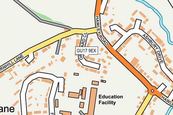 GU17 9EX map - OS OpenMap – Local (Ordnance Survey)