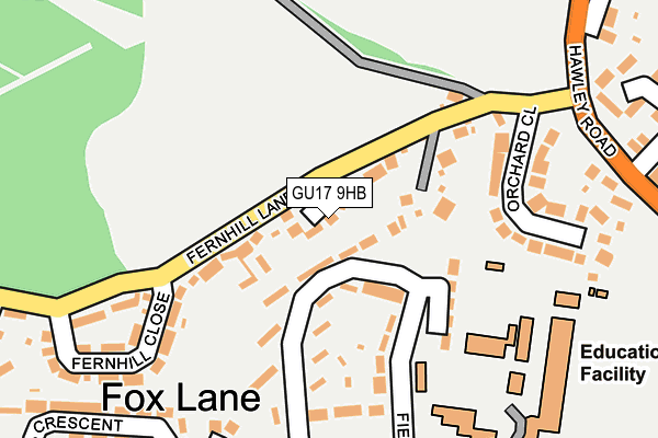 GU17 9HB map - OS OpenMap – Local (Ordnance Survey)