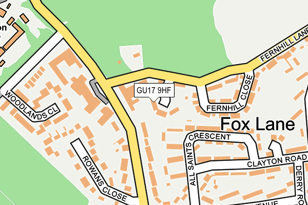 GU17 9HF map - OS OpenMap – Local (Ordnance Survey)