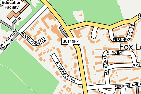 GU17 9HP map - OS OpenMap – Local (Ordnance Survey)