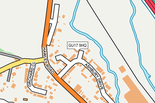 GU17 9HQ map - OS OpenMap – Local (Ordnance Survey)