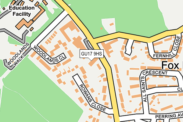 GU17 9HS map - OS OpenMap – Local (Ordnance Survey)