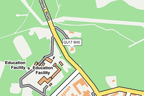 GU17 9HX map - OS OpenMap – Local (Ordnance Survey)