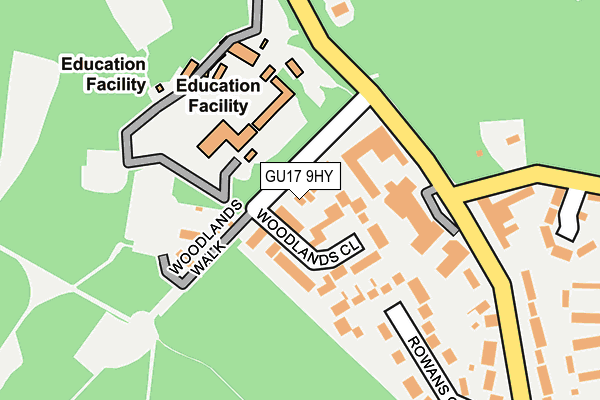 GU17 9HY map - OS OpenMap – Local (Ordnance Survey)