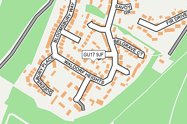 GU17 9JF map - OS OpenMap – Local (Ordnance Survey)
