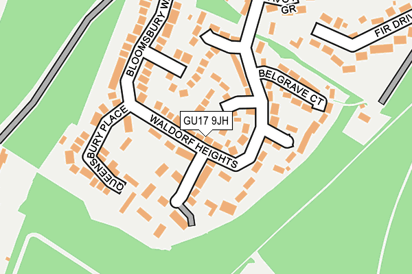 GU17 9JH map - OS OpenMap – Local (Ordnance Survey)