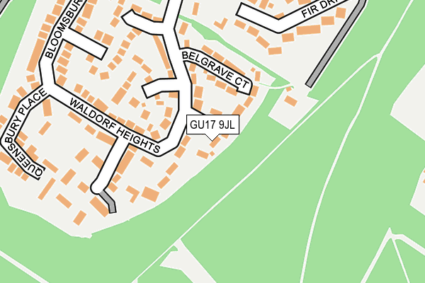 GU17 9JL map - OS OpenMap – Local (Ordnance Survey)