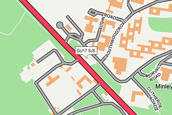 GU17 9JS map - OS OpenMap – Local (Ordnance Survey)