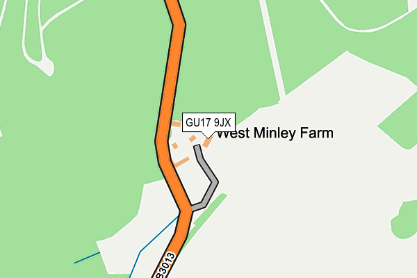 GU17 9JX map - OS OpenMap – Local (Ordnance Survey)