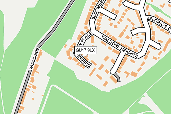 GU17 9LX map - OS OpenMap – Local (Ordnance Survey)