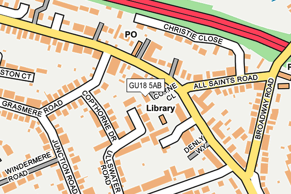 GU18 5AB map - OS OpenMap – Local (Ordnance Survey)