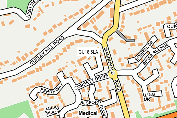 GU18 5LA map - OS OpenMap – Local (Ordnance Survey)