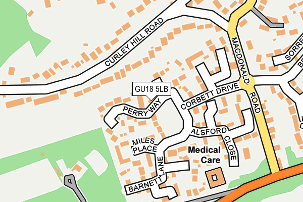 GU18 5LB map - OS OpenMap – Local (Ordnance Survey)