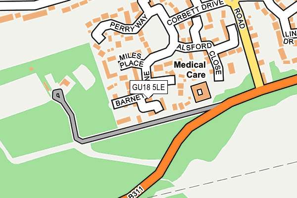 GU18 5LE map - OS OpenMap – Local (Ordnance Survey)