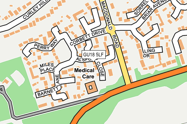 GU18 5LF map - OS OpenMap – Local (Ordnance Survey)
