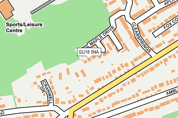 GU18 5NA map - OS OpenMap – Local (Ordnance Survey)