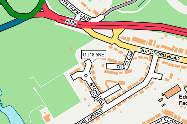 GU18 5NE map - OS OpenMap – Local (Ordnance Survey)