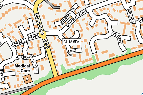 GU18 5PA map - OS OpenMap – Local (Ordnance Survey)